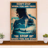Swimming Poster Room Wall Art | Don't Stop When You Are Tired | Gift for Swimmer