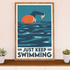 Swimming Poster Room Wall Art | Just Keep Swimming | Gift for Swimmer