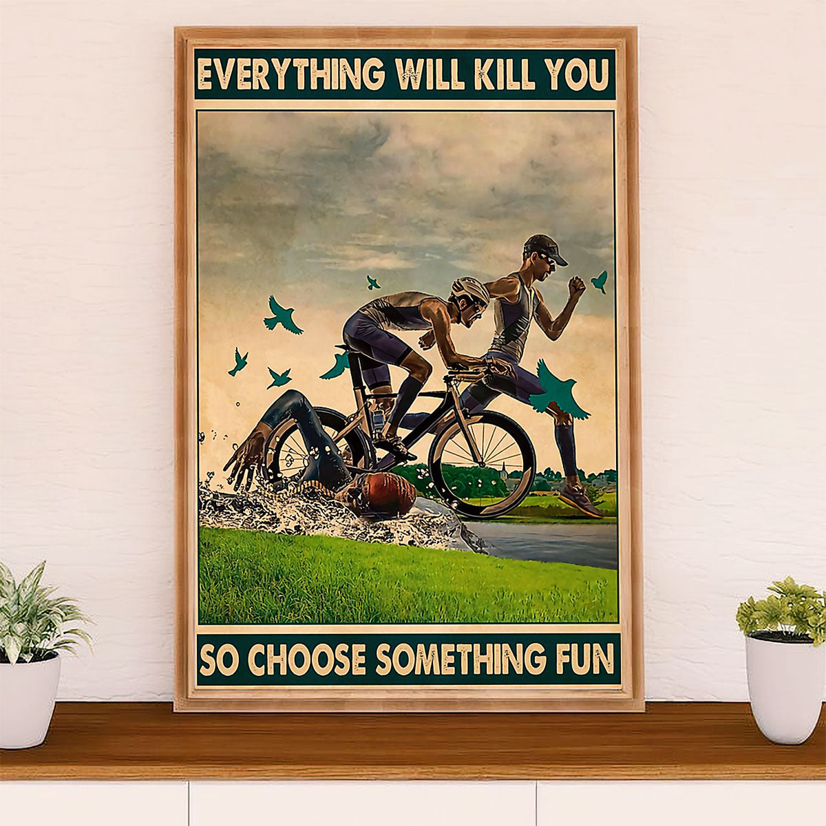 Swimming Poster Room Wall Art | Choose Something Fun | Gift for Swimmer