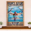 Swimming Poster Room Wall Art | Stop When You Are Done | Gift for Swimmer