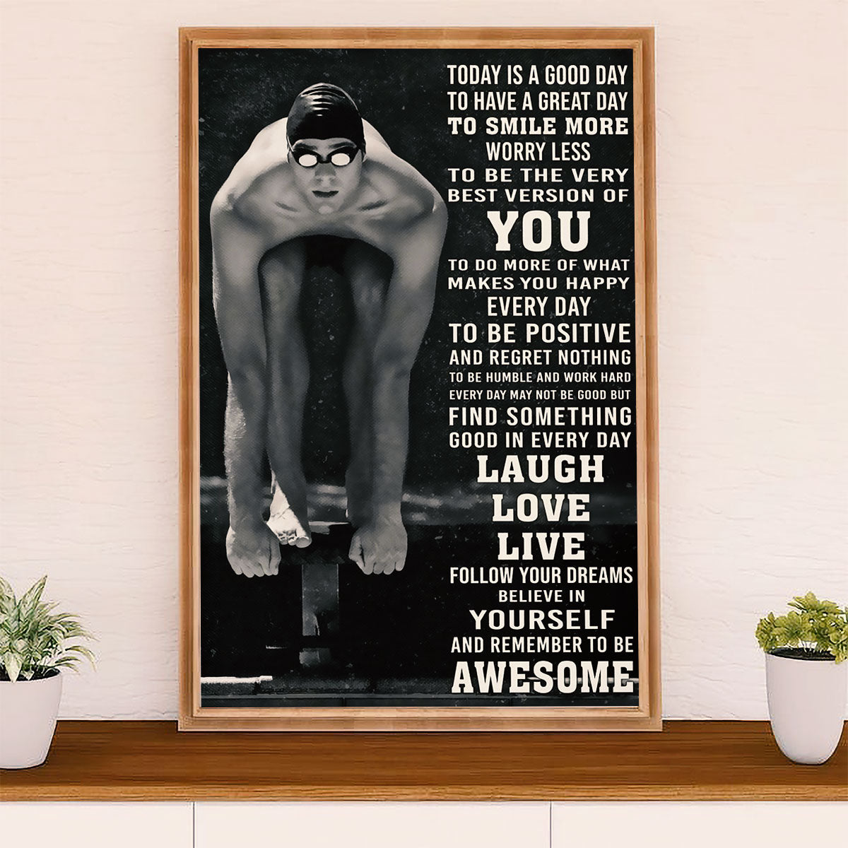 Swimming Poster Room Wall Art | Best Version of You | Gift for Swimmer