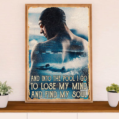 Swimming Poster Room Wall Art | Lose My Mind | Gift for Swimmer