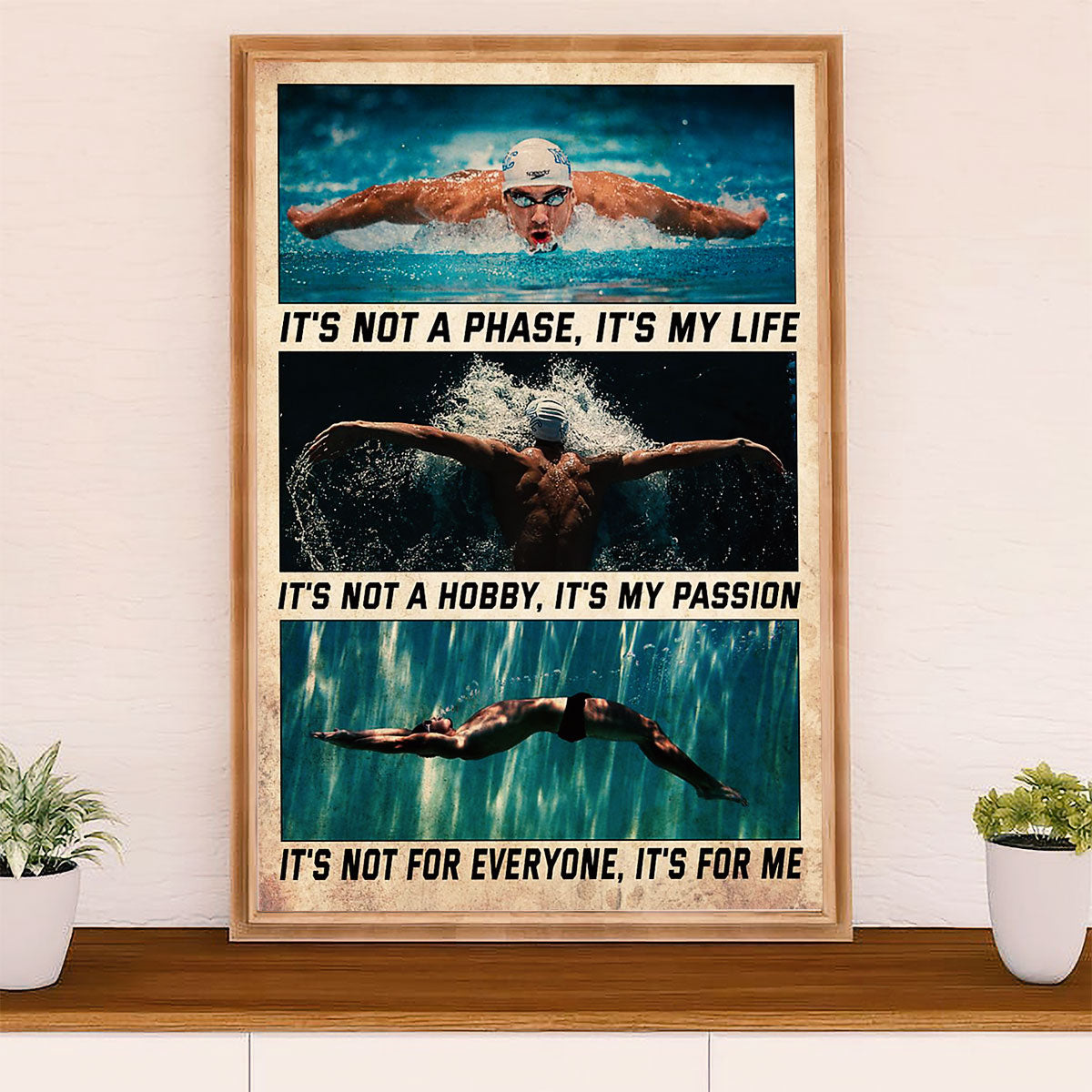 Swimming Poster Room Wall Art | Life Passion | Gift for Swimmer