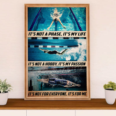 Swimming Poster Room Wall Art | Motivational Inspirational Quote | Gift for Swimmer