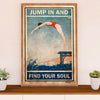Swimming Poster Room Wall Art | Jump In | Gift for Swimmer