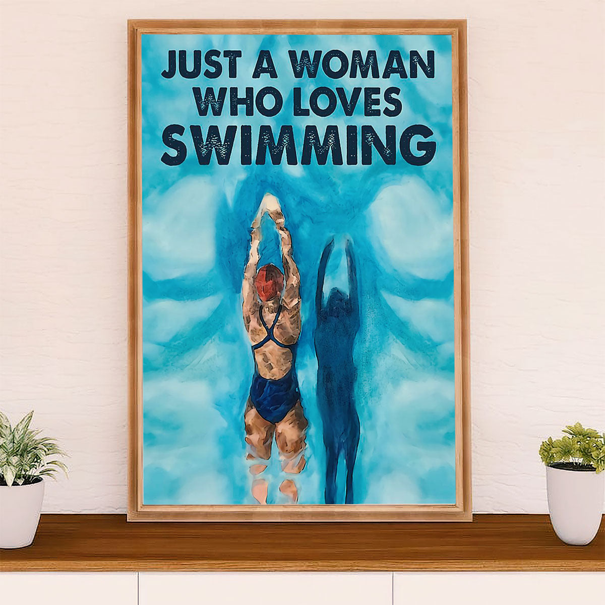Swimming Poster Room Wall Art | Woman Loves Swimming | Gift for Swimmer