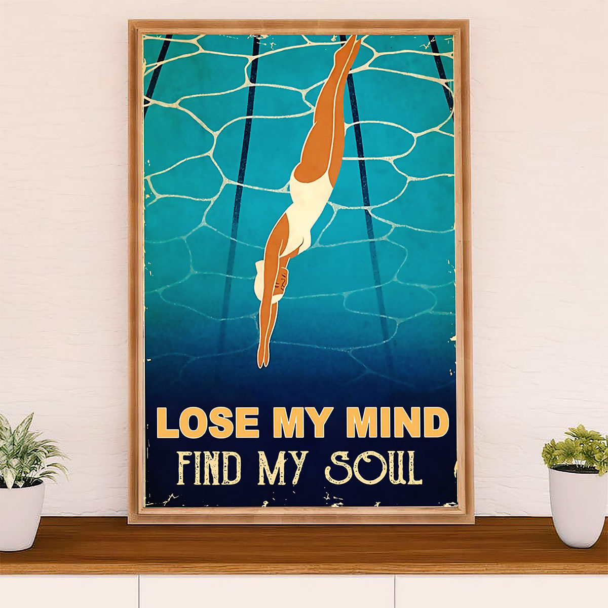 Swimming Poster Room Wall Art | Woman Swimming | Gift for Swimmer