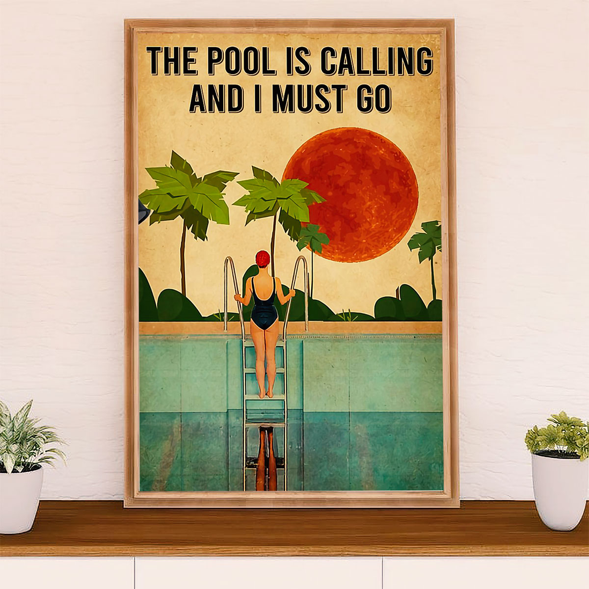Swimming Poster Room Wall Art | Pool Is Calling | Gift for Swimmer