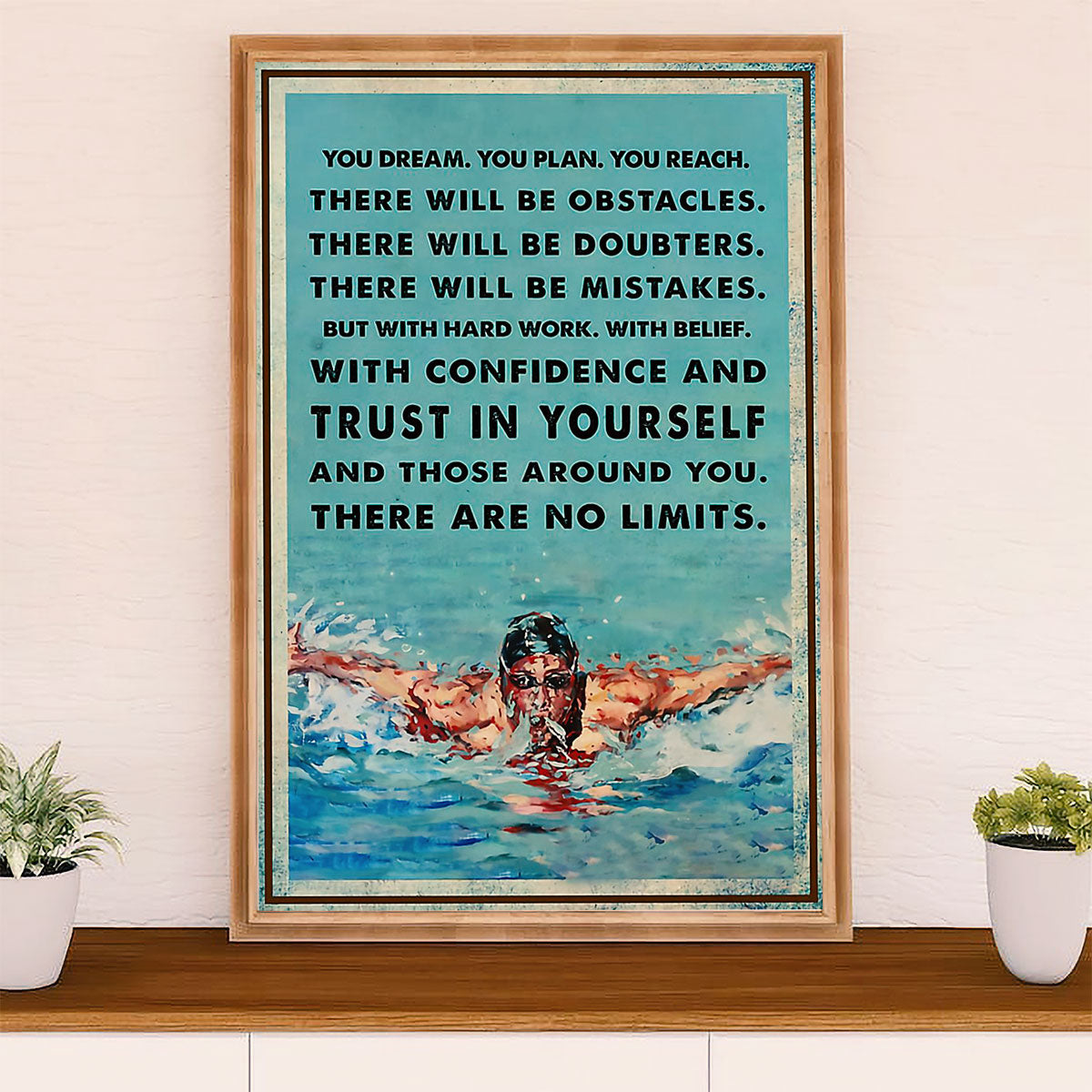 Swimming Poster Room Wall Art | Trust In Yourself | Gift for Swimmer
