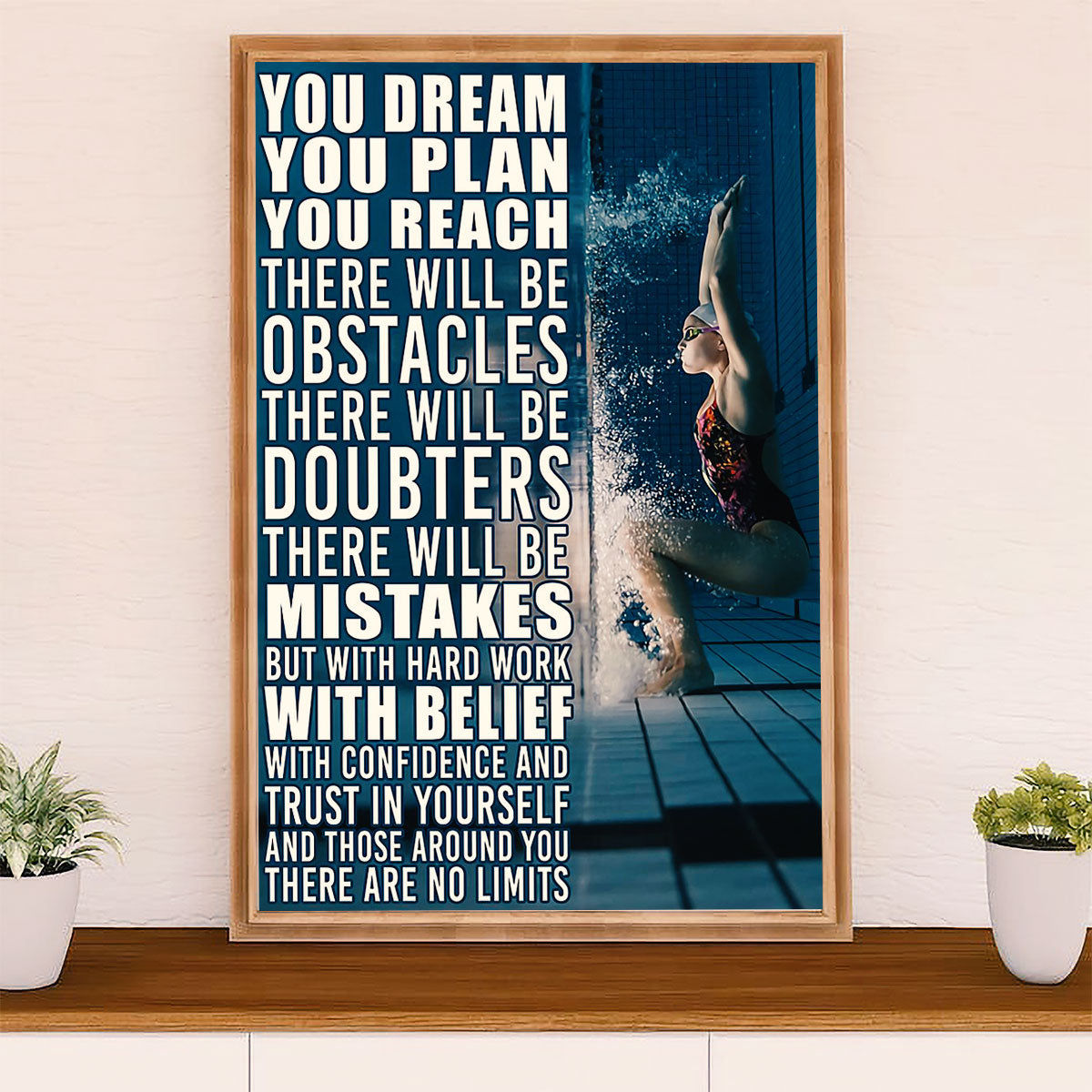Swimming Poster Room Wall Art | Dream Plan | Gift for Swimmer