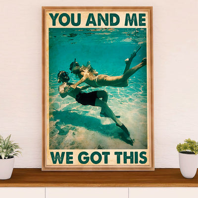 Swimming Poster Room Wall Art | Couple We Got This | Gift for Swimmer