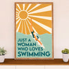 Swimming Poster Room Wall Art | Woman Loves Swimming | Gift for Swimmer