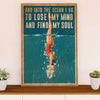 Swimming Poster Room Wall Art | Into The Ocean | Gift for Swimmer