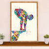 Swimming Poster Room Wall Art | Colourful Swimmer | Gift for Swimmer