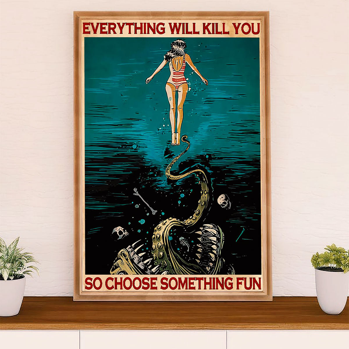 Swimming Poster Room Wall Art | Choose Something Fun | Gift for Swimmer