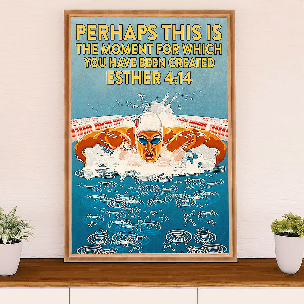 Swimming Poster Room Wall Art | Motivational Quotes | Gift for Swimmer