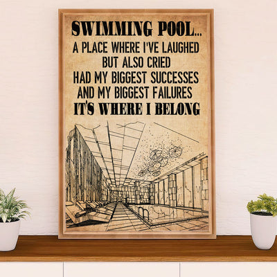 Swimming Poster Room Wall Art | Where I Belong | Gift for Swimmer