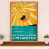 Swimming Poster Room Wall Art | Ocean Is Calling | Gift for Swimmer