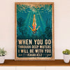 Swimming Poster Room Wall Art | Go Through Deep Water | Gift for Swimmer