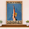 Swimming Poster Room Wall Art | Believe in Yourself | Gift for Swimmer