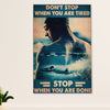 Swimming Poster Room Wall Art | Don't Stop When You Are Tired | Gift for Swimmer