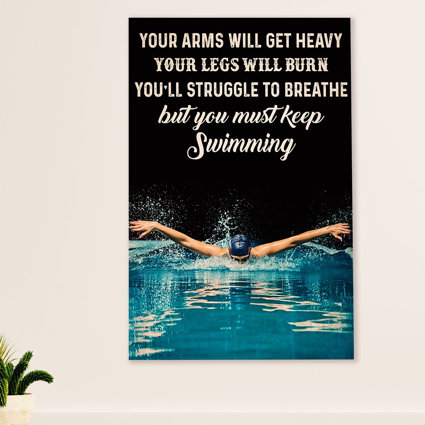 Swimming Poster Room Wall Art | Keep Swimming | Gift for Swimmer