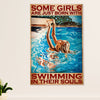 Swimming Poster Room Wall Art | Girl Loves Swimming | Gift for Swimmer