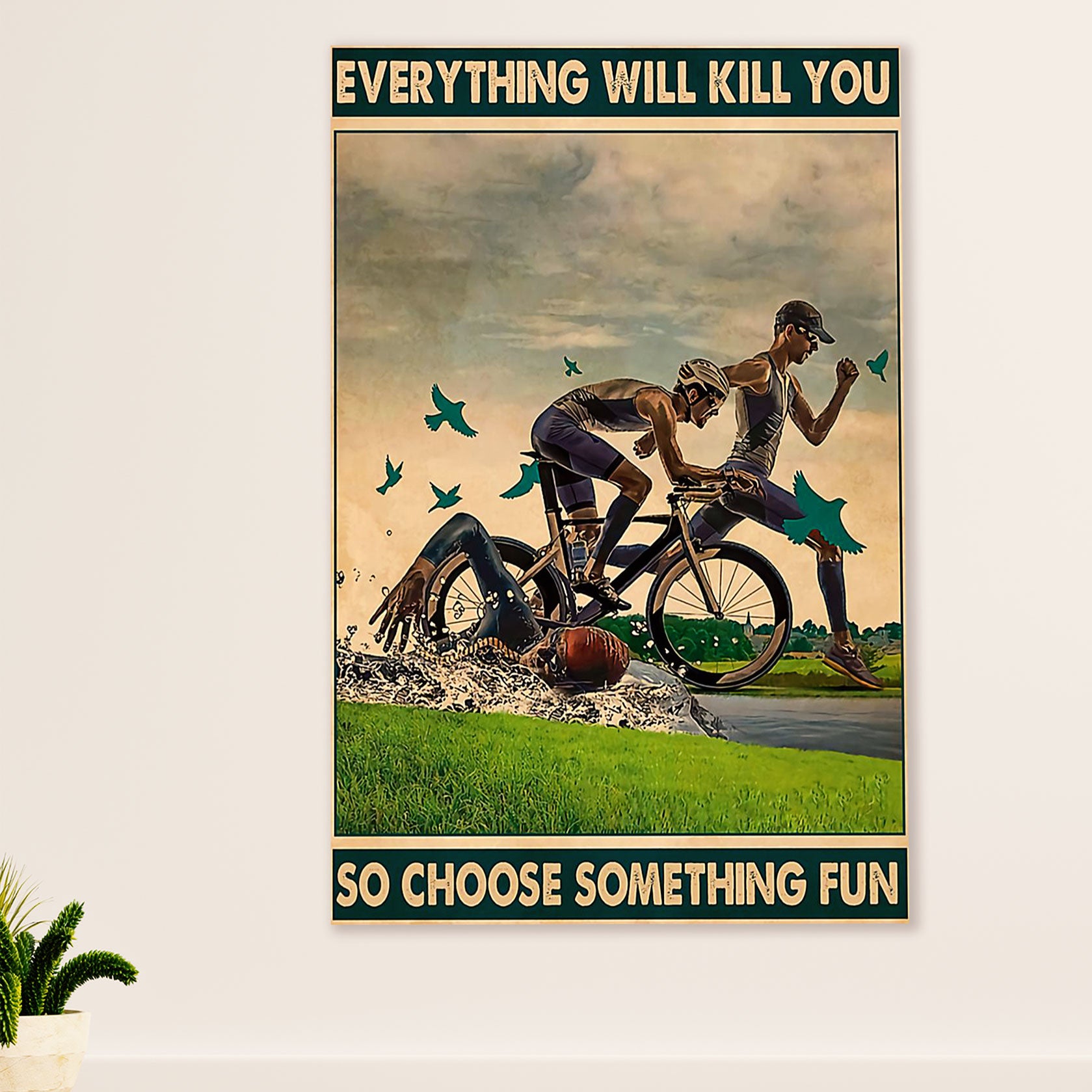 Swimming Poster Room Wall Art | Choose Something Fun | Gift for Swimmer