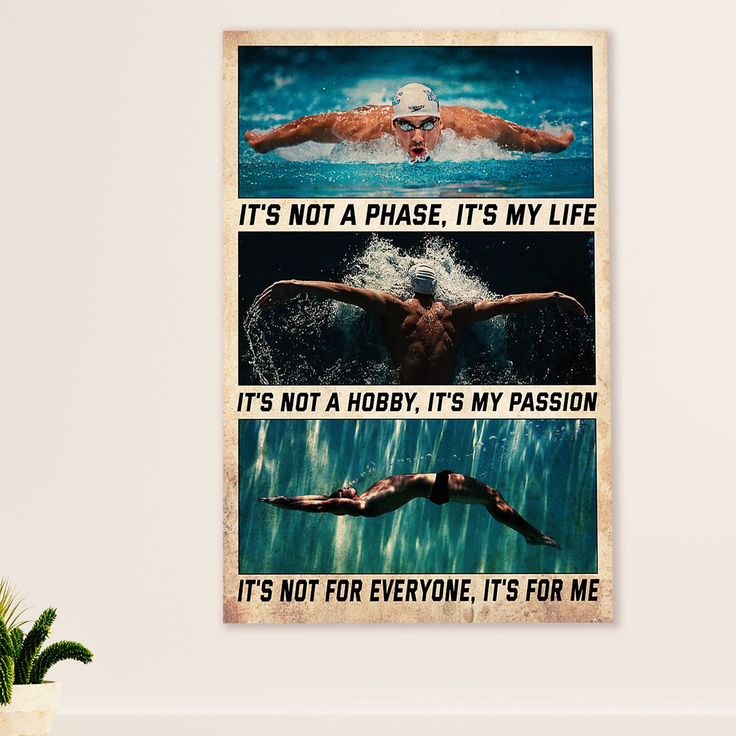 Swimming Poster Room Wall Art | Life Passion | Gift for Swimmer