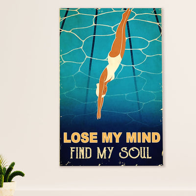 Swimming Poster Room Wall Art | Woman Swimming | Gift for Swimmer