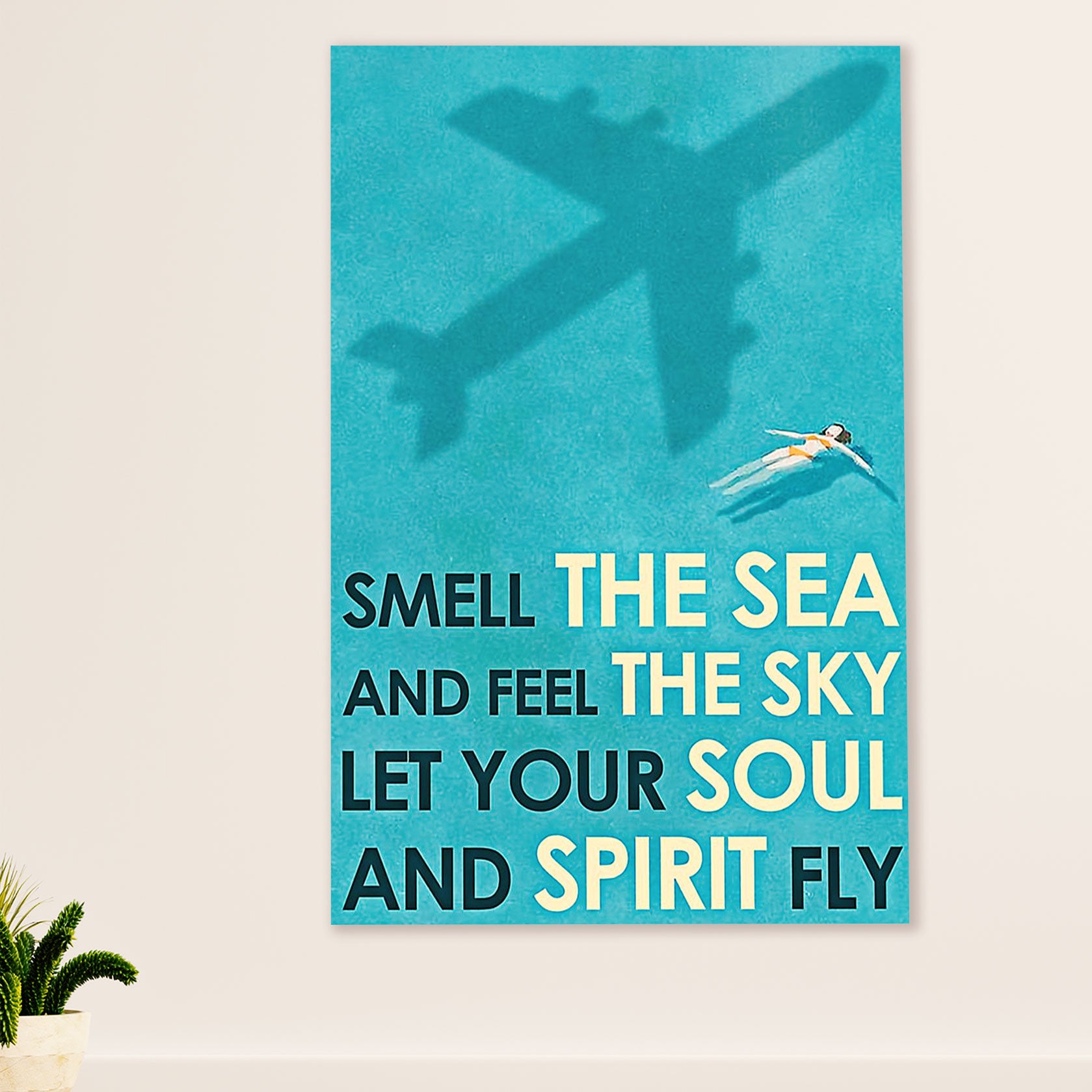 Swimming Poster Room Wall Art | Soul Spirit Fly | Gift for Swimmer