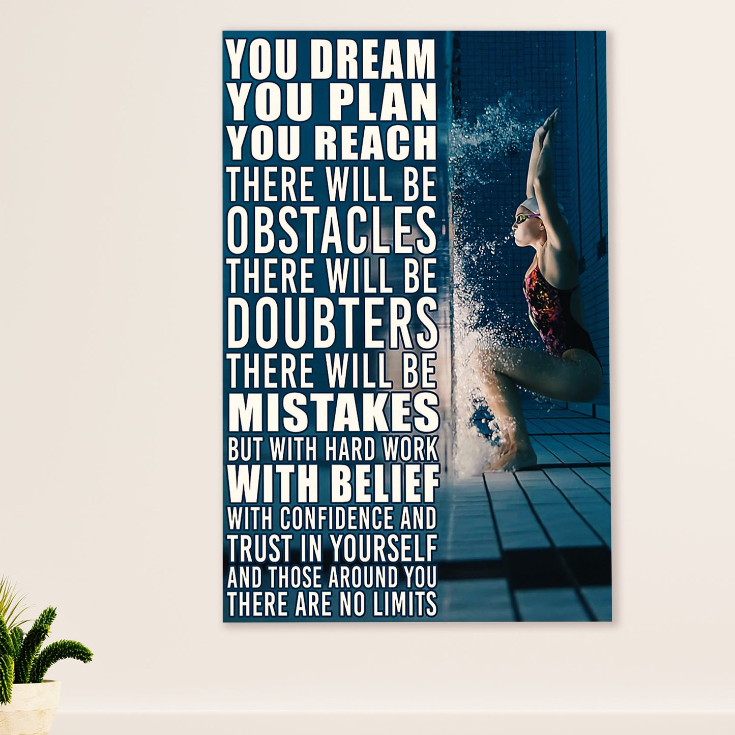 Swimming Poster Room Wall Art | Dream Plan | Gift for Swimmer