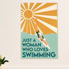 Swimming Poster Room Wall Art | Woman Loves Swimming | Gift for Swimmer