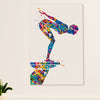 Swimming Poster Room Wall Art | Colorful Swimmer | Gift for Swimmer