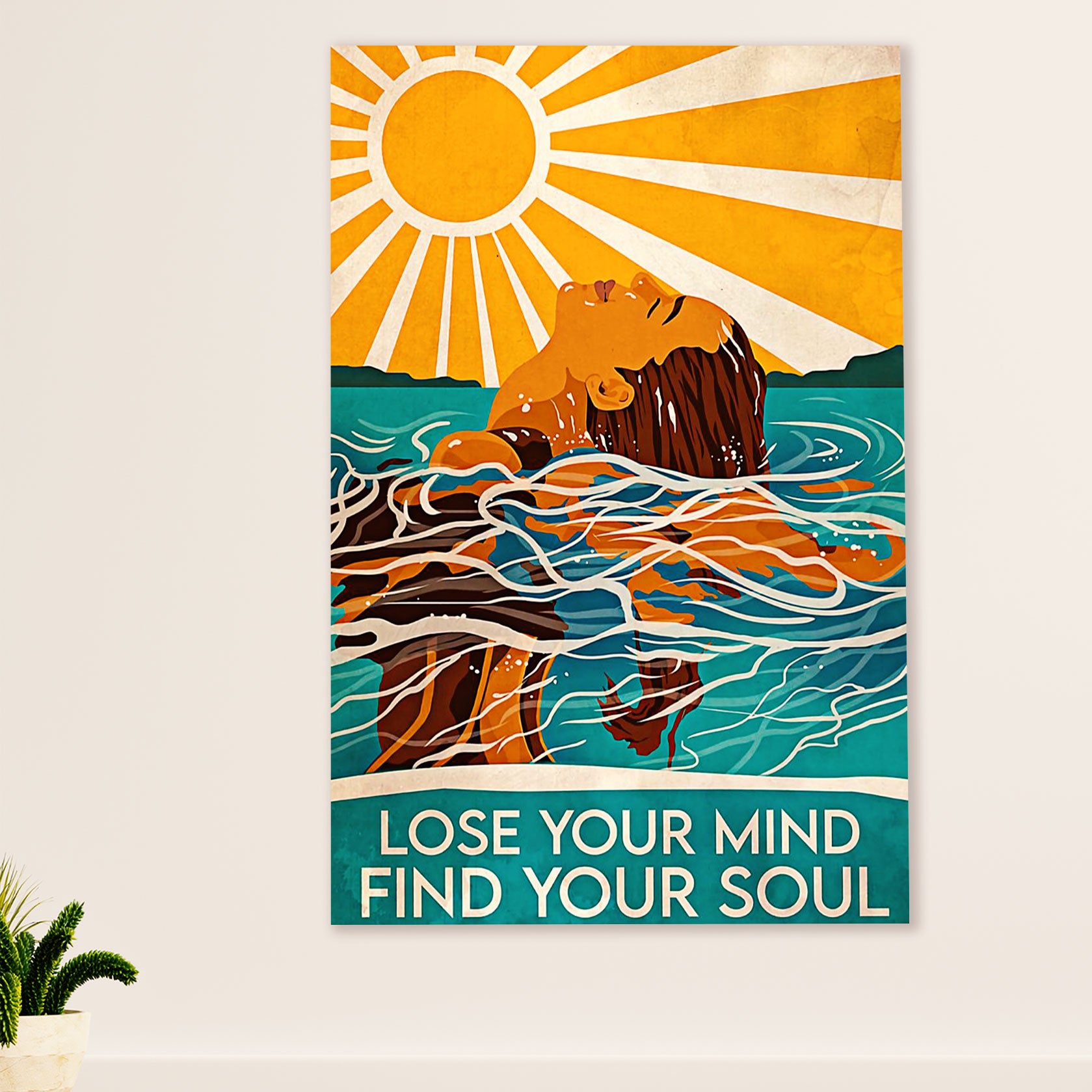 Swimming Poster Room Wall Art | Woman In The Pool | Gift for Swimmer