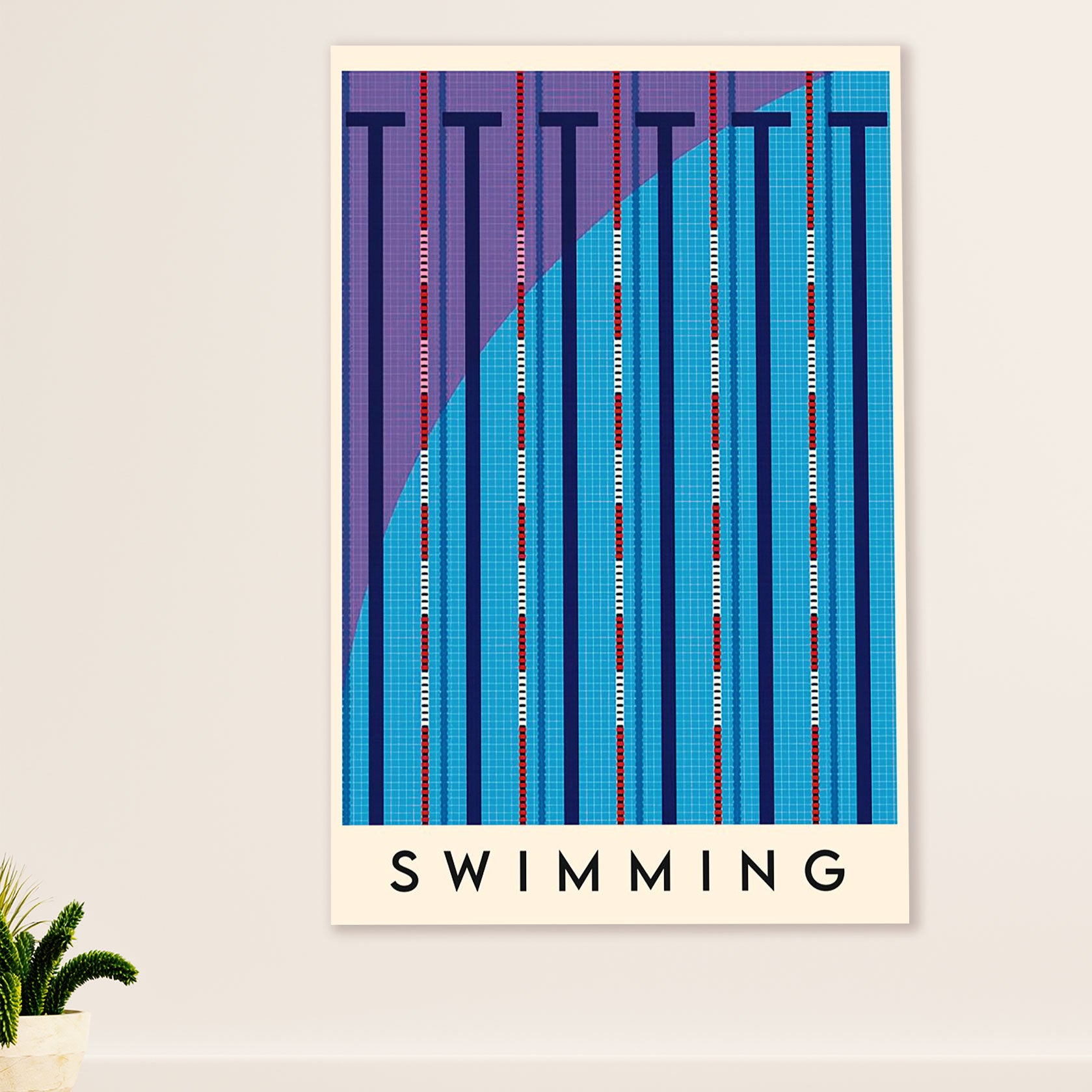Swimming Poster Room Wall Art | Swimming Pool Race | Gift for Swimmer