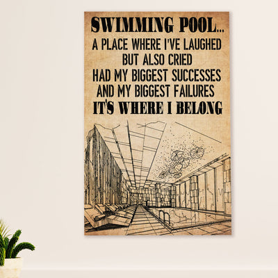 Swimming Poster Room Wall Art | Where I Belong | Gift for Swimmer