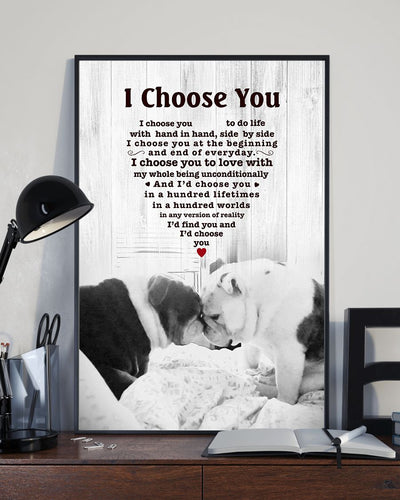 Bulldog I Choose You Bulldog Lover Dog Mom Jl Canvas And Poster | Wall Decor  | Mother's Day Gift