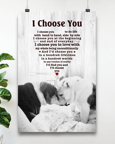 Bulldog I Choose You Bulldog Lover Dog Mom Jl Canvas And Poster | Wall Decor  | Mother's Day Gift