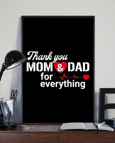 Thanks Mom And Dad Canvas And Poster, Best Mother s Day Gift Ideas, Mother s Day Gift From Son To Mom, Warm Home Decor Wall Art
