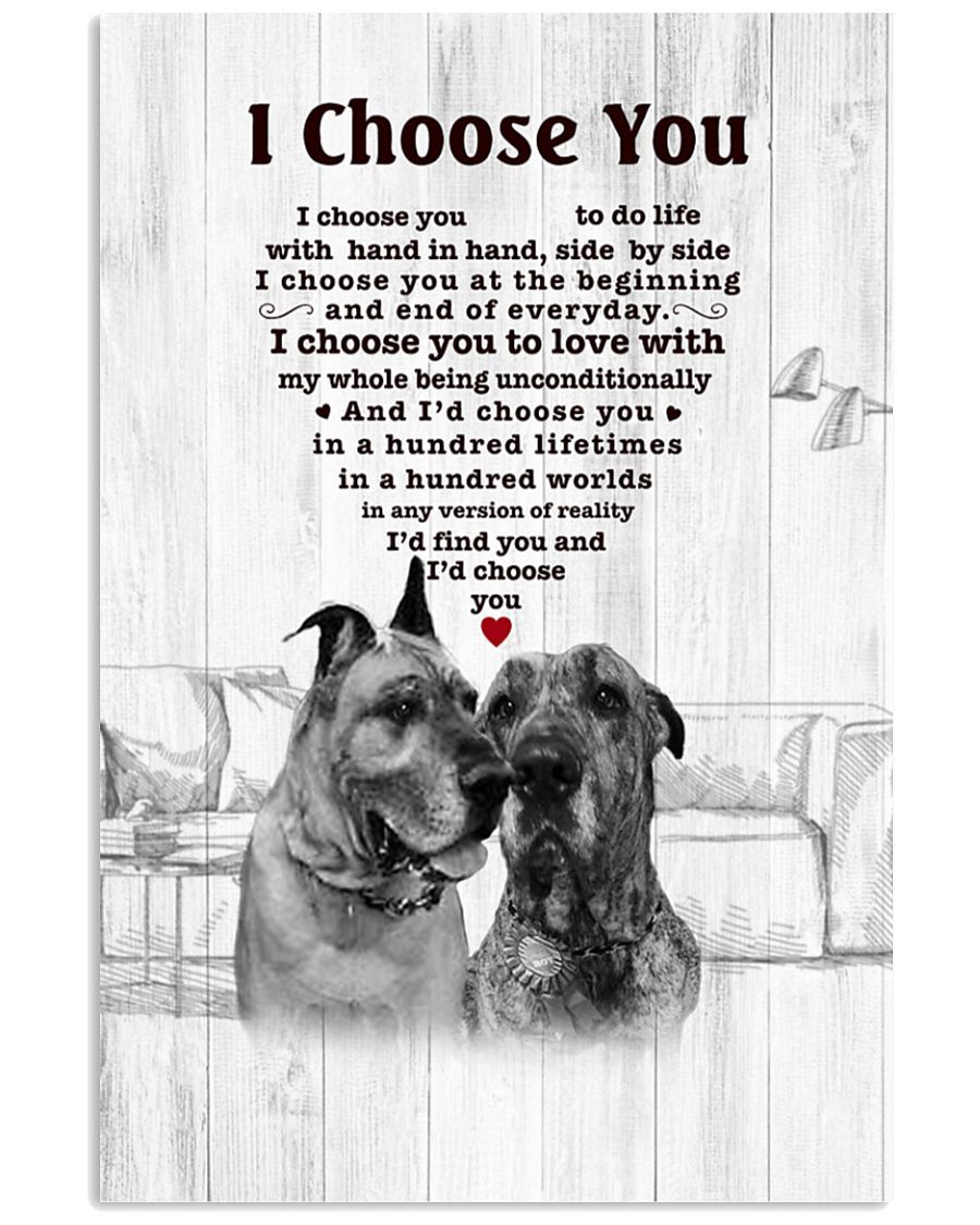 Great Dane I Choose You Bulldog Lover Dog Mom Jl Canvas And Poster | Wall Decor  | Mother's Day Gift