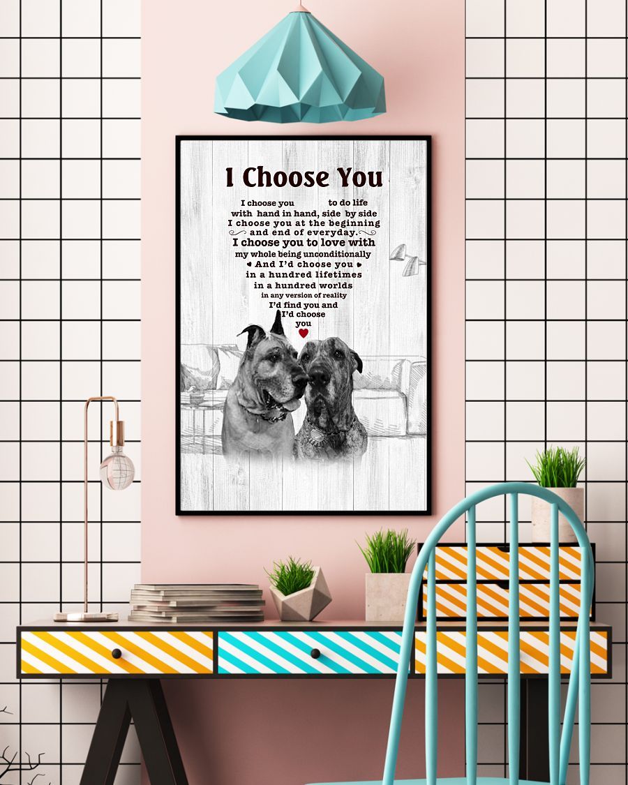 Great Dane I Choose You Bulldog Lover Dog Mom Jl Canvas And Poster | Wall Decor  | Mother's Day Gift