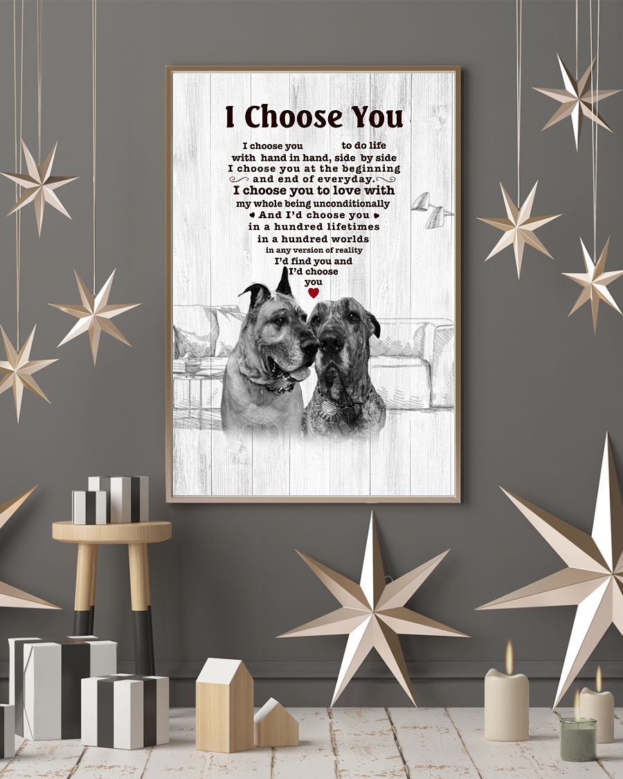 Great Dane I Choose You Bulldog Lover Dog Mom Jl Canvas And Poster | Wall Decor  | Mother's Day Gift
