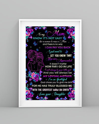 I Can Pay You Back Canvas And Poster, Mother’s Day Greetings, Mother’s Day Gift From Daughter To Mom, Warm Home Decor Wall Art