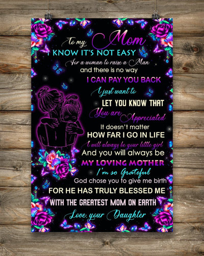 I Can Pay You Back Canvas And Poster, Mother’s Day Greetings, Mother’s Day Gift From Daughter To Mom, Warm Home Decor Wall Art