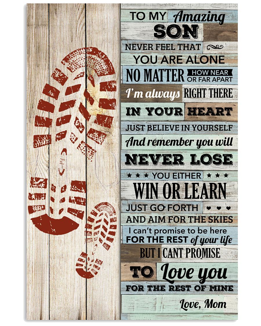 to My Son Poster, Son Gift from Mom, Never Lose You Either Win Or