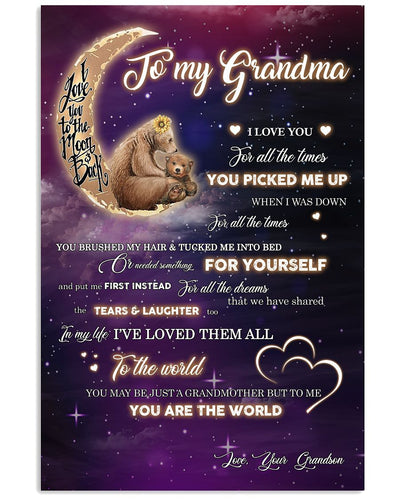 You Pick Me Up When I Was Down Canvas And Poster, Happy Mother’s Day Ideas, Mother’s Day Gift From Grandson To Grandma, Warm Home Decor Wall Art