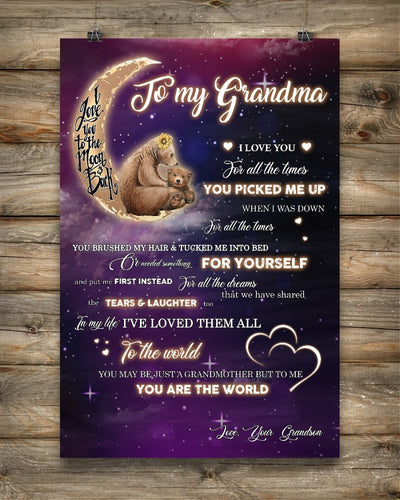 You Pick Me Up When I Was Down Canvas And Poster, Happy Mother’s Day Ideas, Mother’s Day Gift From Grandson To Grandma, Warm Home Decor Wall Art