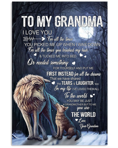 You're The World Canvas And Poster, Best Mother’s Day Gift Ideas, Mother’s Day Gift From Grandson To Grandma, Warm Home Decor Wall Art