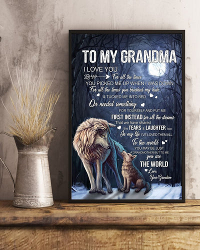 You're The World Canvas And Poster, Best Mother’s Day Gift Ideas, Mother’s Day Gift From Grandson To Grandma, Warm Home Decor Wall Art